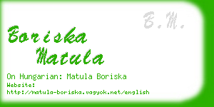 boriska matula business card